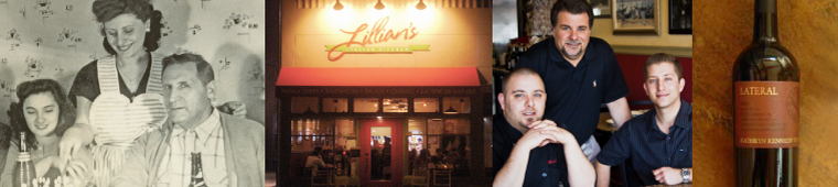 Images of Lillian’s family, restaurant, owners, and wine